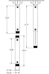 PIPE-150-1422 14-22 inch, 1.5 inch Telescoping Pipe Adapter